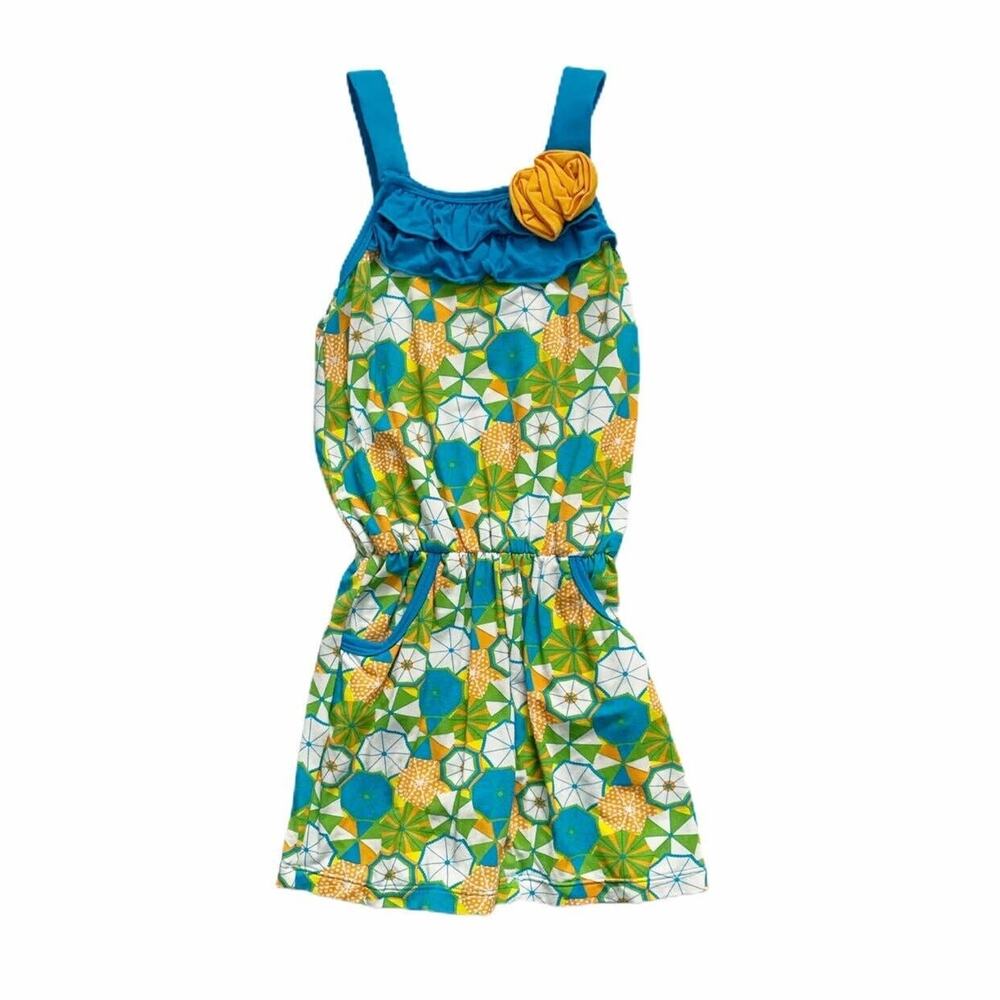 Kickee Pants Bamboo Beach Umbrella Flower Romper Size 5